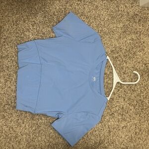Light Blue Joy Lab Short Sleeve Crop Top